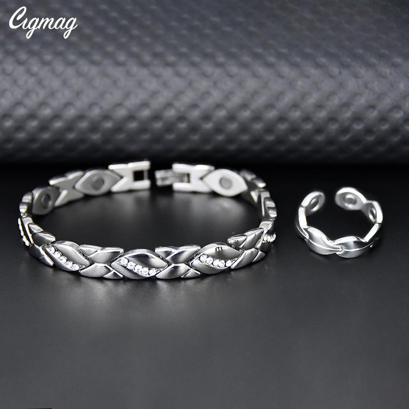 Cigmag Lymphatic Drainage Magnetic Bracelet Women Ultra Strong Magnets Titanium
