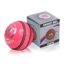 Mozi Sports® Youth Junior Cricket Ball Leather School Club Balls Weight 135gm (Pink)