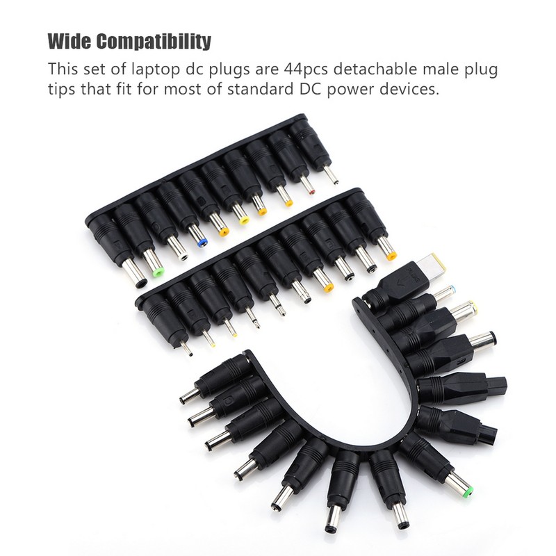 44PCS All in 1 Laptop DC Plug Universal 5.5*2.1mm Jack