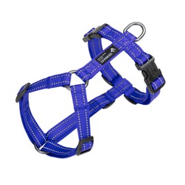 EXCELLENT ELITE SPANKER No Pull Dog Harness Reflective Nylon Vest L-Shaped Adjustable Easy Pet Harness for Small Medium Large Breeds Dogs Walking Training Black Red(Blue-S)