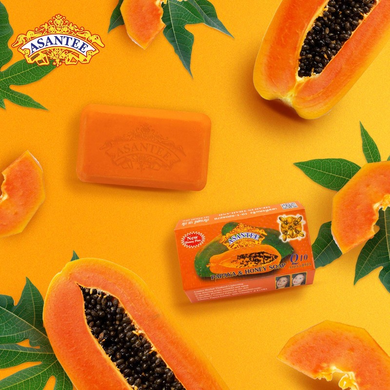 ASANTEE PAPAYA & HONEY Soap Bars with Vitamin C,E and