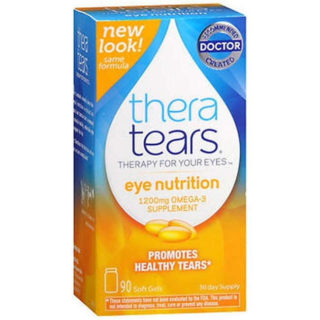 TheraTears Nutrition Dry-Eye Relief Capsules [Omega-3 Supplement] 90 ea (Pack of 8)