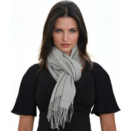 Ocomfly Scarf for Women - Gift Boxed, Ultra Soft and Warm, Cozy Shawl and Wrap, Pure Pashmina, Better than Cashmere, Oversized & Lightweight, Luxury Evening Womens Scarves - Grey