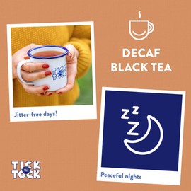 Tick Tock Decaf Tea Bags (4x80 Decaf Teabags), Rich & Robust Tasty Decaf Black Tea, Biodegradable Tea Bags Bulk (Total of 320 Tea Bags)