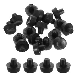 sourcing map 76Pcs Glass Table Top Bumpers with Stem, 6mm/0.24" Rubber Bumper Grippers Anti Slip Table Spacers for Patio Cabinet Furniture (Fits 1/4Inch Hole), Black