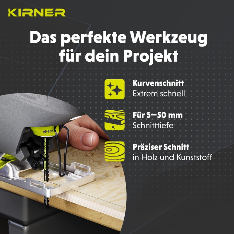 KIRNER Jigsaw Blades Wood Pack of 10 [Up to 5x