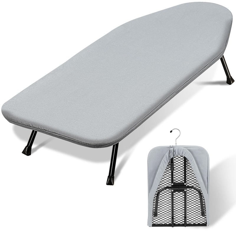 SheeChung Small Ironing Board 12"X32",Mini Ironing Board with Removable Cover