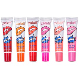 zalati Lip Glosses Set 6pcs Colors Lipstick Lip Stain Tint Peel Off Water-resistant Long Lasting for Makeup Beauty Party