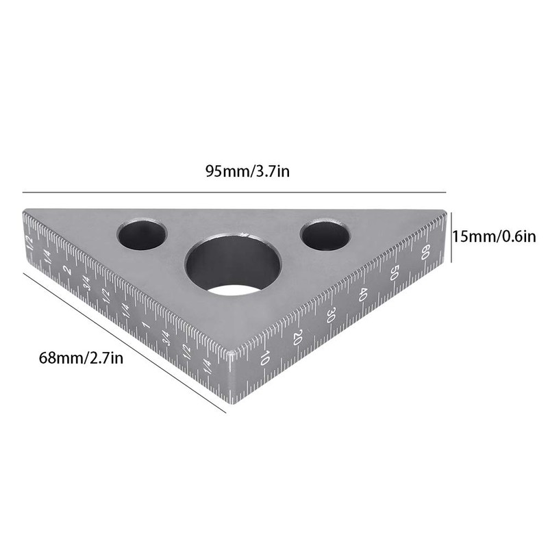 Cuadrados de carpintería, regla triangular, aleación de aluminio, calibre de