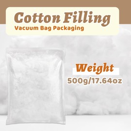 ZXIIXZ 1.1 lb Cotton Stuffing, Soft White Cotton Filling, Stuffing for Stuffed Animals, Premium Cotton Fiber Fill Stuffing for Crochet, Pillow Cushion DIY Stuffing Crafts