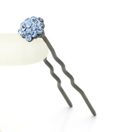 Small Decorative Hair Stick Flower Cluster Rhinestone Crystal Hair Bun Stick, Blue