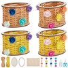 WEBEEDY 4 Pcs Basket Weaving Kits Wooden Rattan Basket Making