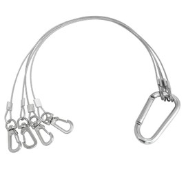 BLLNDX Rope Hanger 2pcs 304 Stainless Steel Basket Plant Hanger Holder Light Hanging Wire Rope for Light-Emitting Diode Grow Light, Aquarium Lighting Tank Lamp, Indoor and Outdoor Plant 34cm