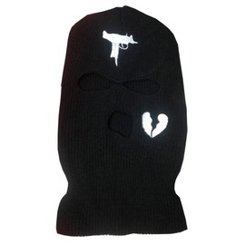 YAMEE Balaclava Men Women Balaclava - 3-Hole Balaclava Full Mask Ski Hat Winter Hat Knitted Mask Full Face Cover for Outdoor Cycling Skiing, black