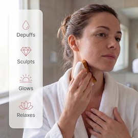Lymphatic Face Brush for Lymphatic Drainage - Contour Sculpting Ultra Soft Facial Dry Brush, Gua Sha Alternative Face Massager Tool & Jawline Shaper w