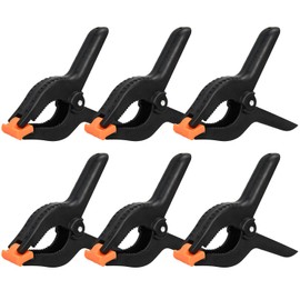 6 Inch Spring Clamps, 6 Pack Professional Plastic Spring Clamps, Heavy Duty Plastic Clamps for Crafts and Woodworking, Backdrop Clips Clamps for Backdrop Stand, Photography, Home Dec