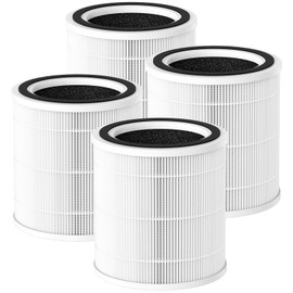 CFKREYA 4 Pack AC400 Air Purifier Filter Replacement for Purivortex AC400 Air Purifier, 3-in-1 Filtration System, White