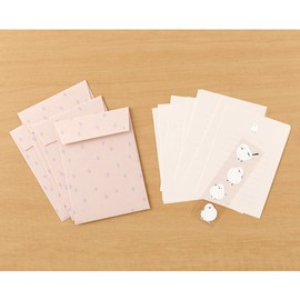 Midori 86637006 Letter Set with Stickers, 12 Stationery Notes, 4 Envelopes Included, Shimaenaga Pattern A