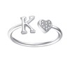 TYGFRT 1 Piece Letter K Ring, Love Letter Ring, Open
