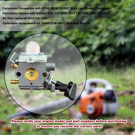 BG86 ZAMA C1M-S261B C1M-S261 Rarburetor Replacement Parts For STIHL BG86C BG86 SH86C SH86 STIHL Leaf Blower Carburetor Replacement Parts kit 4241-120-0607