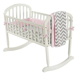 Baby Doll Bedding Minky Chevron - Juego de Ropa de Cama, Color Rosa