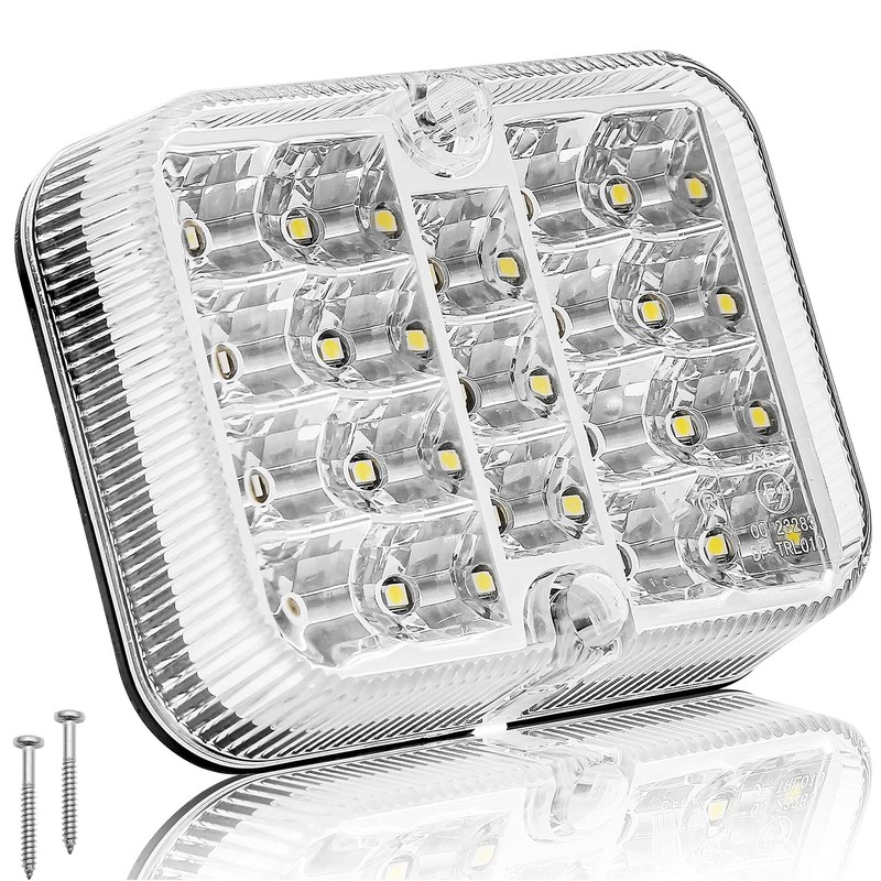 AGRISHOP 1piece 12/24V LED Rear Trailer Reverse Light White,19leds Trailer