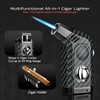 Cigar Humidor, Cedarwood Lined, with V-Cut Cigar Torch Lighter, Draw