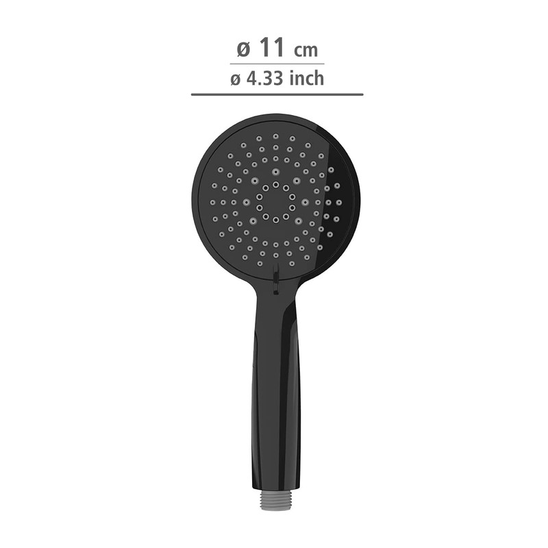 WENKO Young Black Shower Head - Universal Shower Head with