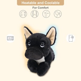 SuzziPals Heatable & Coolable Black Dog Stuffed Animals, Cute Microwavable Heating Pad Plushies for Soothing & Relaxation, Stuffed Dog Plush Toys, Dog Plush Toy Gift