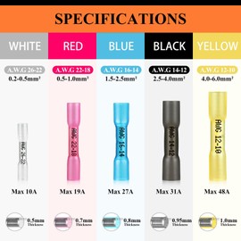 335PCS Heat Shrink Butt Connectors, Camtek 125PCS Solder Seal Wire Connectors & 210PCS Heat Shrink Butt Crimp Connectors Waterproof Electrical Terminals Kit for Marine Automotive Motorcycle Wiring