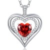Necklaces for Women Birthstone Love Heart Pendant 925 Sterling Silver