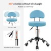 KKTONER Rolling Stool with Mid Back Height Adjustable Chair PU