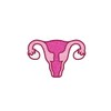 Alfiler grande Wood Rocket Uterus - Rosa
