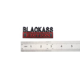 Pack of 2 Blackass Edition Emblem Car Badge Sticker Replacement for Universal Vehicles Cars Trucks SUVs (Black Red)