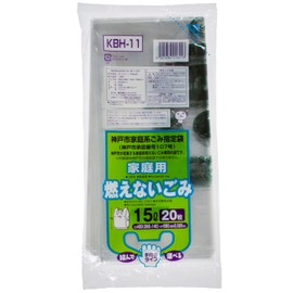 Japax Kobe City Designated Bags, Garbage Bags, Transparent, Length 21.7 x Width 10.2 inches (55 cm) x Width 10.2 inches (26 cm) + Depth 5.5 inches (14 cm) x Thickness 0.0001 inches (0.025 mm), 3.1 gal