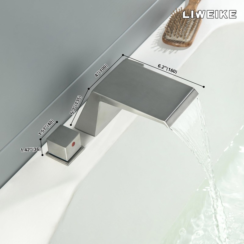 LIWEIKE Roman Tub Faucet, Brushed Nickel Bathtub Faucet Set with
