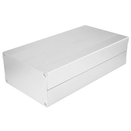 Electronic Housing, DIY Board Project Junction Box, Aluminium Box, Cooling Housing, Split Type 55 x 106 x 200 mm Junction Box (Sand Silver with Flat Plate))