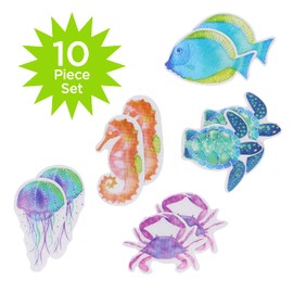 Ginsey Aqua Touch Sea Life Adhesive Non-Slip Safety Treads Tub Threads, (09245)