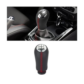 CGEAMDY Manual Gear Shift Knob Stick Head Shifter Lever Stick, Universal Shift Lever Shift Knob, Modification Manual Shifts Head Gears Leather Cover Shifter, Manual Transmission(Red)