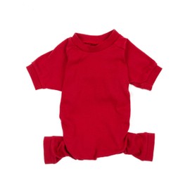 Leveret Dog Pajamas 100% Cotton Solid Red XS