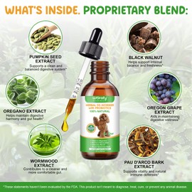 Dog Gut Health Supplement Drops mit Probiotika - 60ml, 100% natürliche Unterstützung für die Gesundheit von Verdauung und Immunsystem, Vorbeugung von Darmparasiten