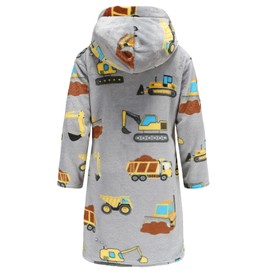 E.W Apparel Boys Robe Soft Fleece Bathrobe for Kids (as1, age, 7_years, 8_years, Grey-ex)
