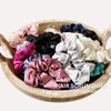 Basic Sense Skinny Satin Hair Scrunchies for Fine Hair, Snag-Free,