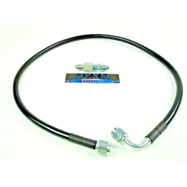 EZ-LINES 48" Black braided Gauge line kit Straight x 90 Degree 1/8 NPT 4 AN male/female