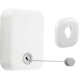 JOOM JOOM Retractable Clothesline Heavy Duty Clothes Drying Laundry Line Wall Mounted Easy Hanging Clothes Drying Laundry Line Retracting Hanging Lock to Prevent Sagging (Flat,White)