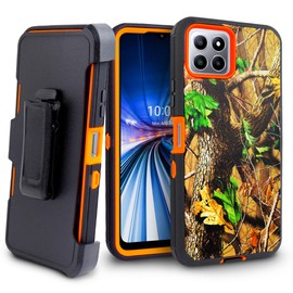 Customerfirst for for Boost Mobile Celero 5G+ Plus 2023 Case, Heavy Duty Defender Hard Shockproof Armor Case Cover with Belt Clip Holster with Built in Screen Protector (Camo)