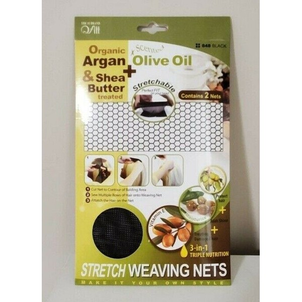 Qfitt - Organic Argan & Shea Butter + Olive Oil Stretch Weaving Nets 848 Black