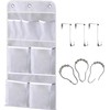 MISSLO Hanging Mesh Pockets Hold 340oz/1000ml Shampoo Shower Organizer with