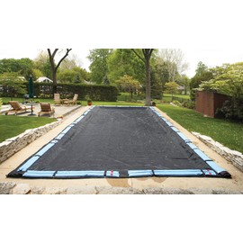 Blue Wave BWC660 16-ft x 36-ft Rectangular Rugged Mesh In Ground Pool Winter Cover,Black
