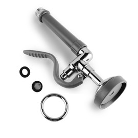 Commercial Sink Sprayer Pre Rinse Sprayer with Ergonomic Handle 1.42GPM Dish Sprayer Nozzle Spray Valve,Commercial Faucet Parts for Commercial Kitchen Sink,Polished Chrome Finished (Gray)